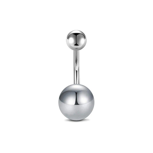 Piercing nombril silver pearl