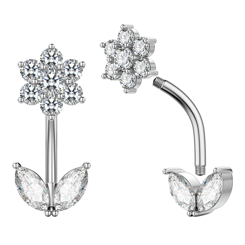 Piercing nombril Diamond flower